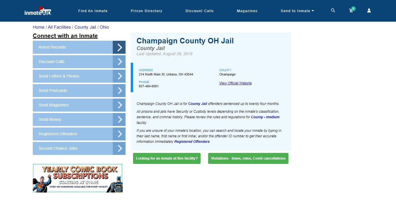 Champaign County OH Jail - Inmate Locator - Urbana, OH