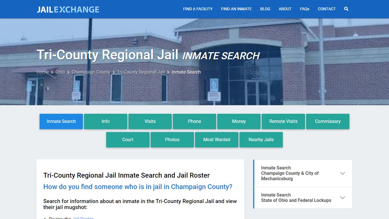 Tri-County Regional Jail Inmate Search - Jail Exchange