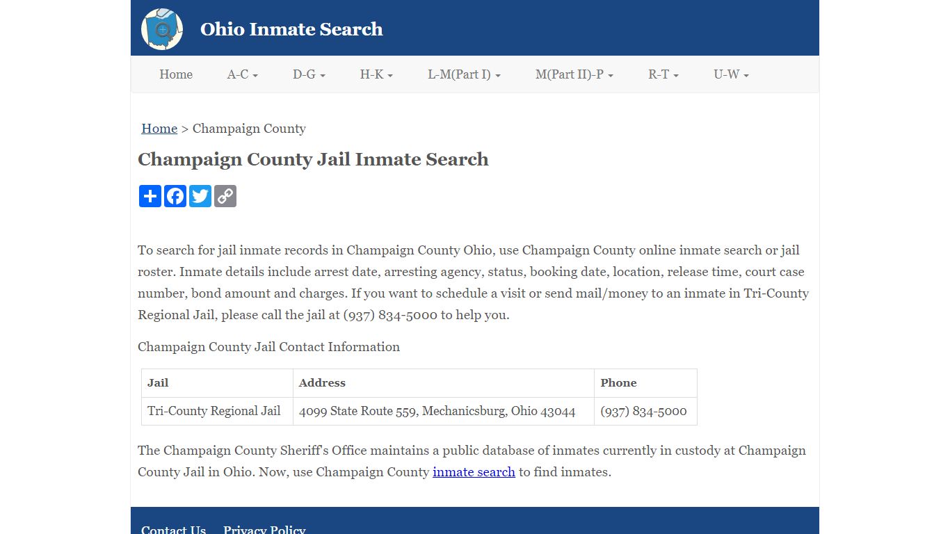 Champaign County Jail Inmate Search