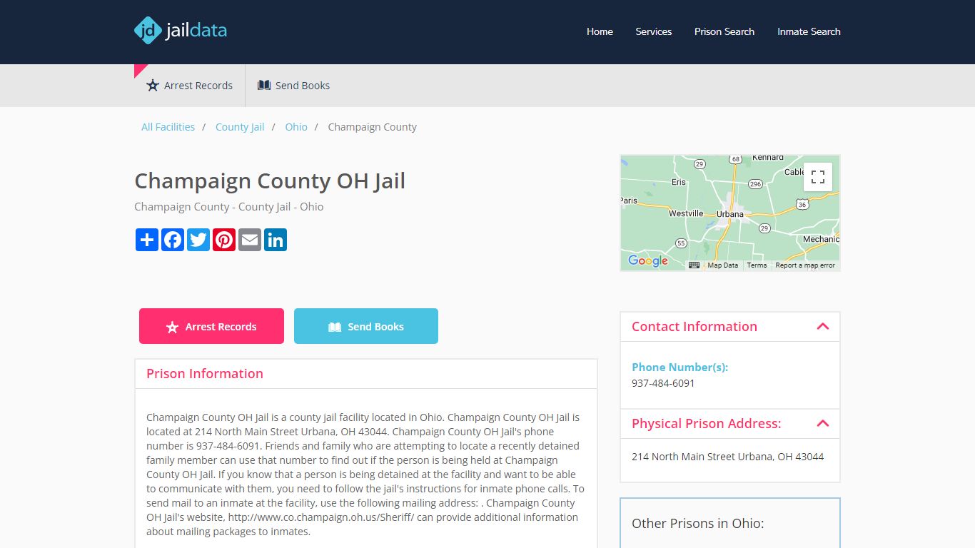 Champaign County OH Jail Inmate Search and Prisoner Info - Urbana, OH